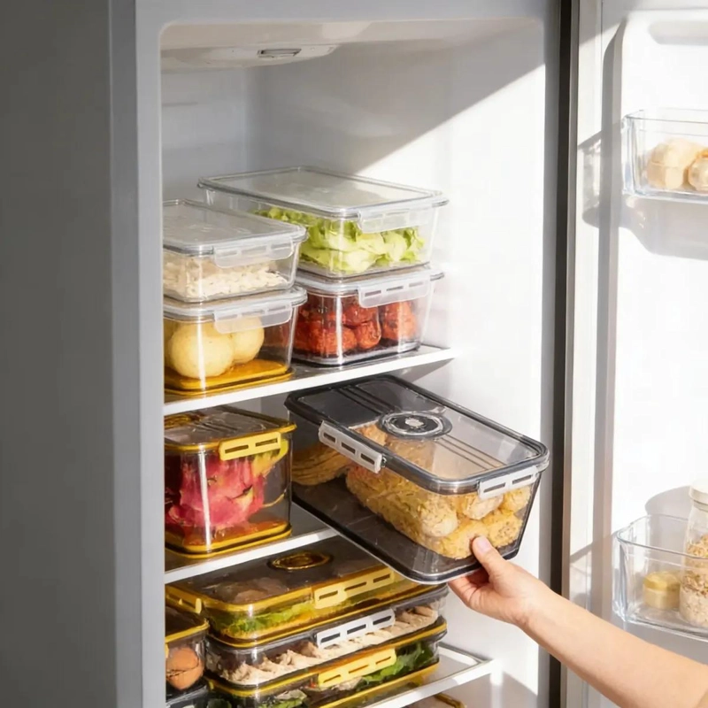 CAJA ORGANIZADORA RECTANGULAR PARA REFRIGERADOR 28X20X5 CM - 3