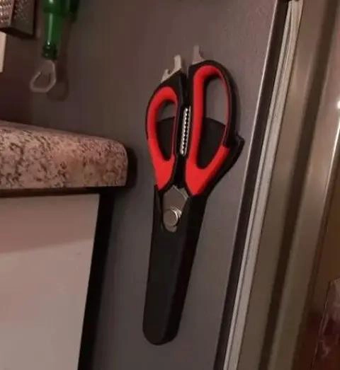 TIJERA DE COCINA PROFESIONAL MULTIUSO CON SOPORTE IMAN Y ACCESORIOS - 5