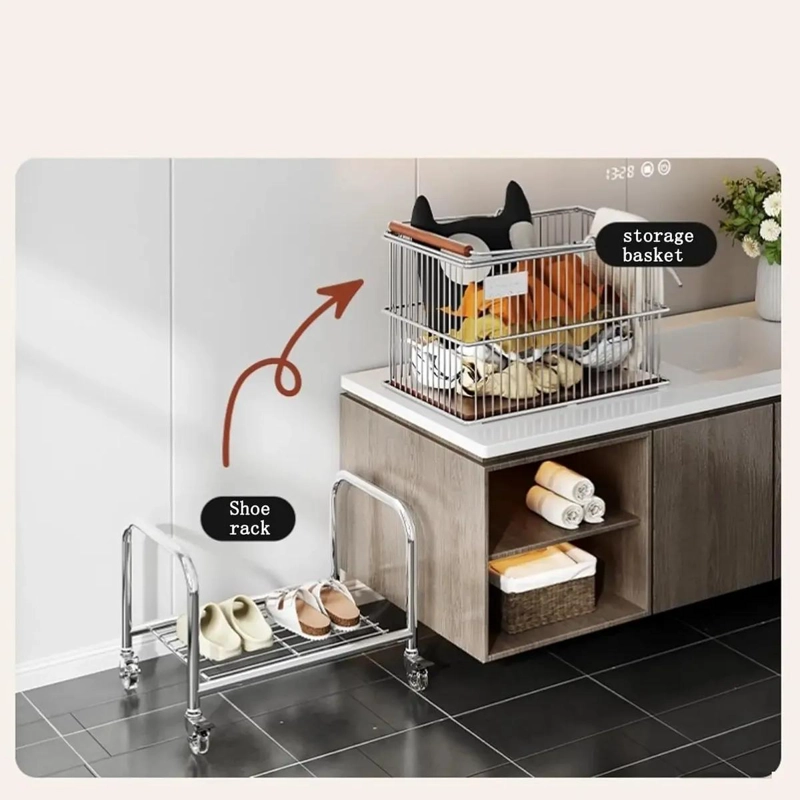 CARRO ORGANIZADOR PLATEADO PARA GABINETES DE COCINA - 4