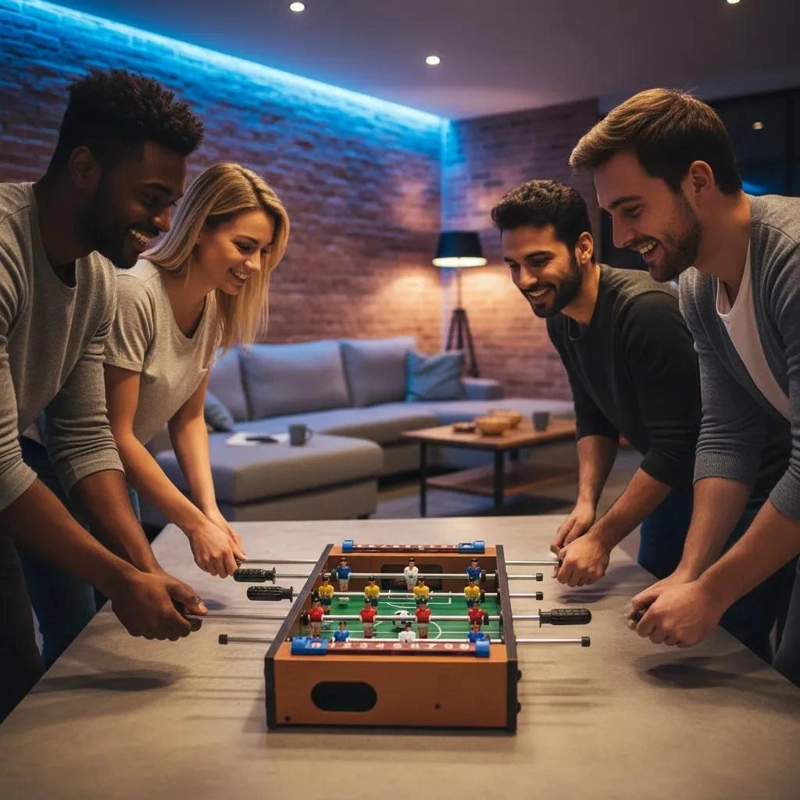 JUEGO DE FUTBOL DE MESA TACA TACA DE MADERA COMPACTO - 3