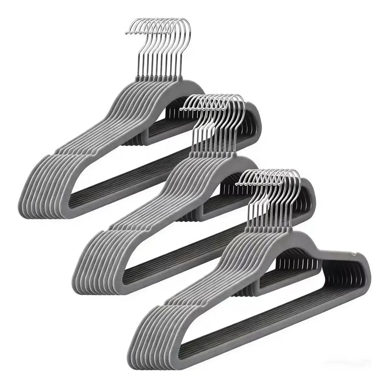 SET DE 30 COLGADORES DE ROPA ANTIDESLIZANTES DE TERCIOPELO - 1