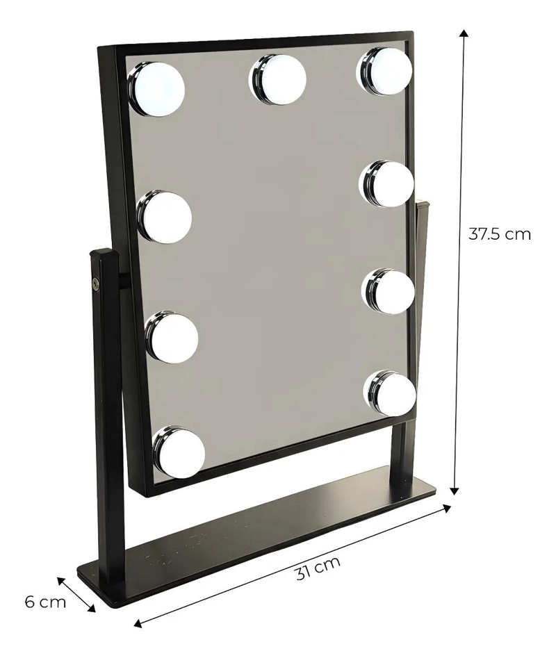 ESPEJO LED TOCADOR 9 LUCES 3 MODOS DE ILUMINACION 360° - 2