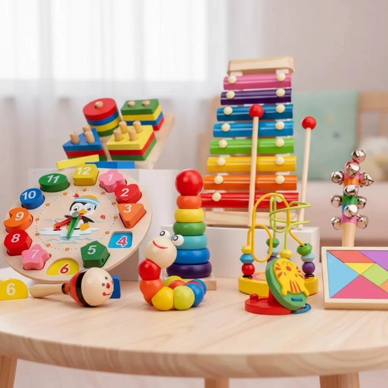 JUEGO DIDACTICO SENSORIAL PARA BEBE S CON 10 PIEZAS EDUCATIVAS - 10