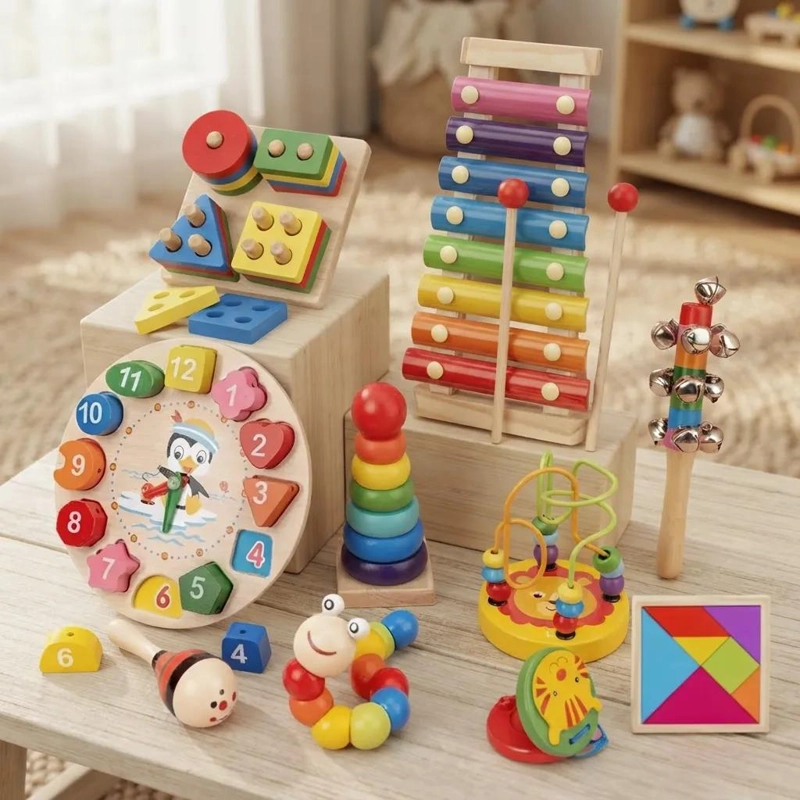JUEGO DIDACTICO SENSORIAL PARA BEBE S CON 10 PIEZAS EDUCATIVAS - 9