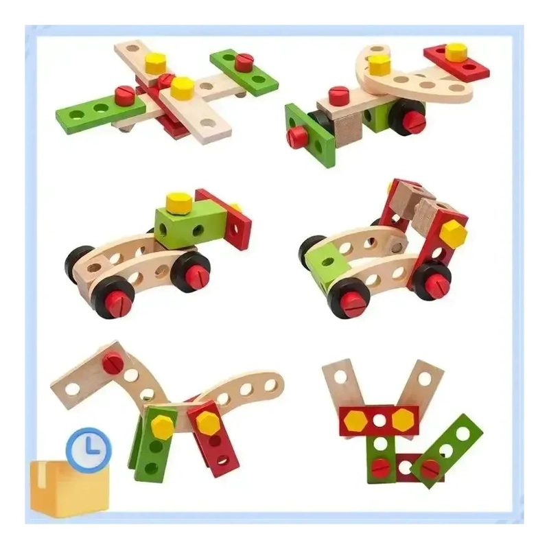 SET DE CONSTRUCCION INFANTIL DE MADERA CON HERRAMIENTAS - 1