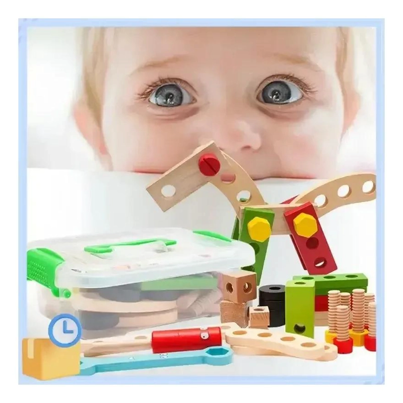 SET DE CONSTRUCCION INFANTIL DE MADERA CON HERRAMIENTAS - 2