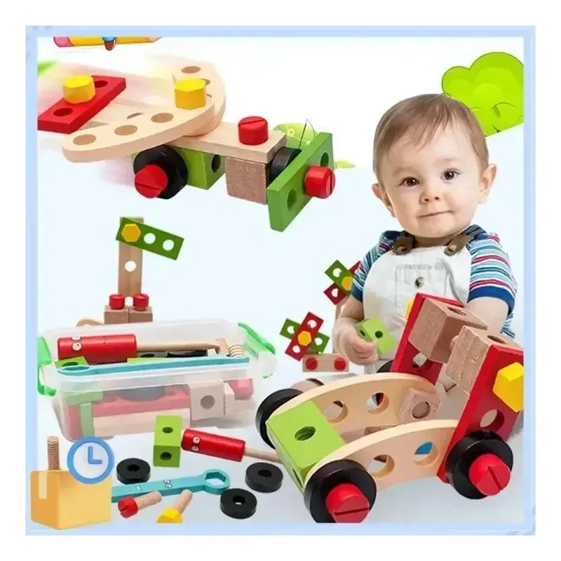 SET DE CONSTRUCCION INFANTIL DE MADERA CON HERRAMIENTAS - 4