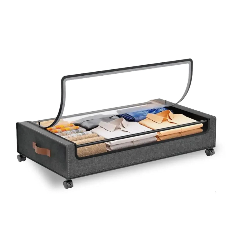 CARRITO ORGANIZADOR BAJO CAMA CON RUEDAS 48 LITROS GRIS - 1