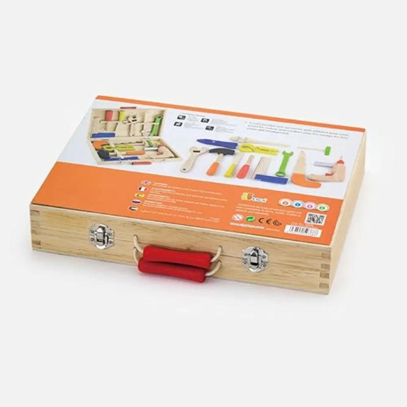MALETA DE MADERA CON 12 HERRAMIENTAS PARA JUGAR - 2