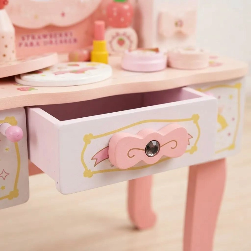 TOCADOR INFANTIL DE MADERA CON ACCESORIOS PARA JUGAR - 1