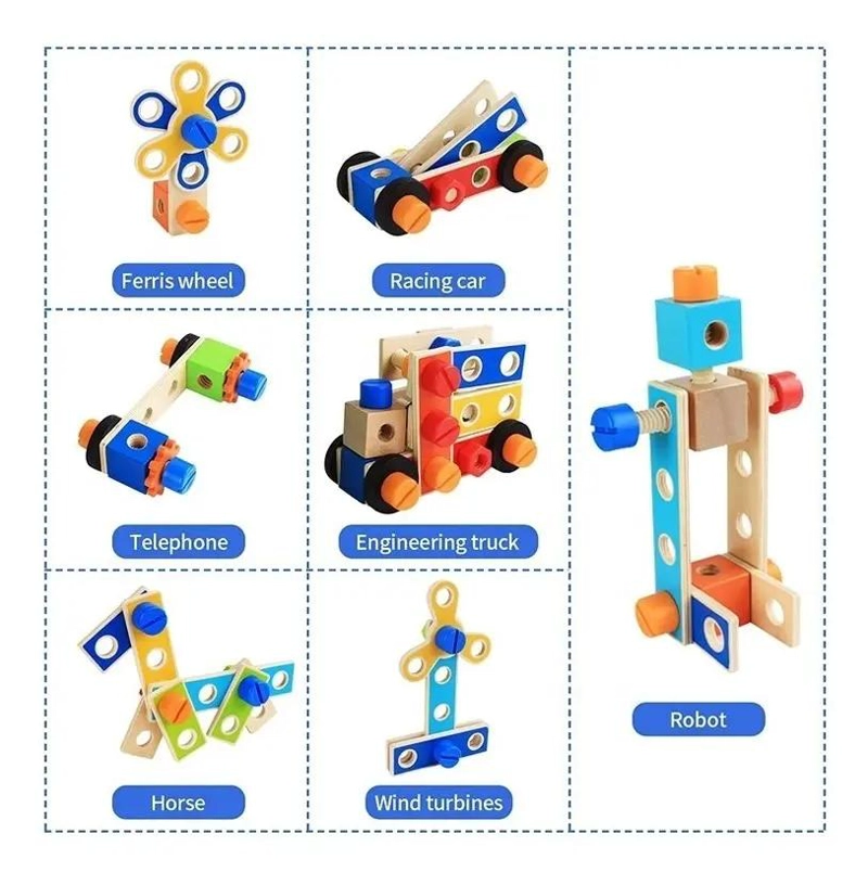 MESA DE TRABAJO DIDACTICA DE MADERA PARA NIÑOS - 4