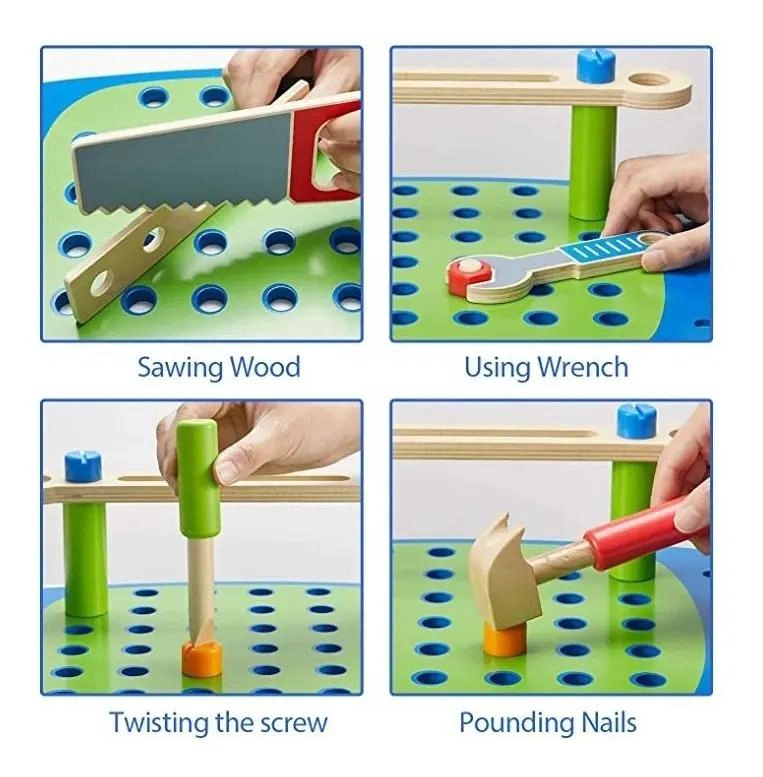 MESA DE TRABAJO DIDACTICA DE MADERA PARA NIÑOS - 6