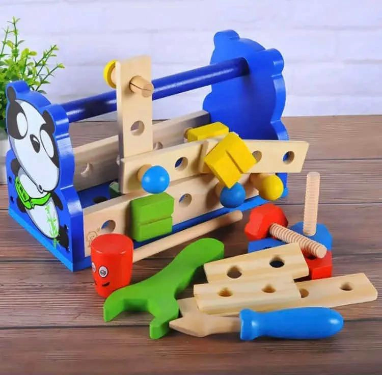 CAJA DE HERRAMIENTAS DE MADERA DIDACTICA PARA NIÑOS - 5