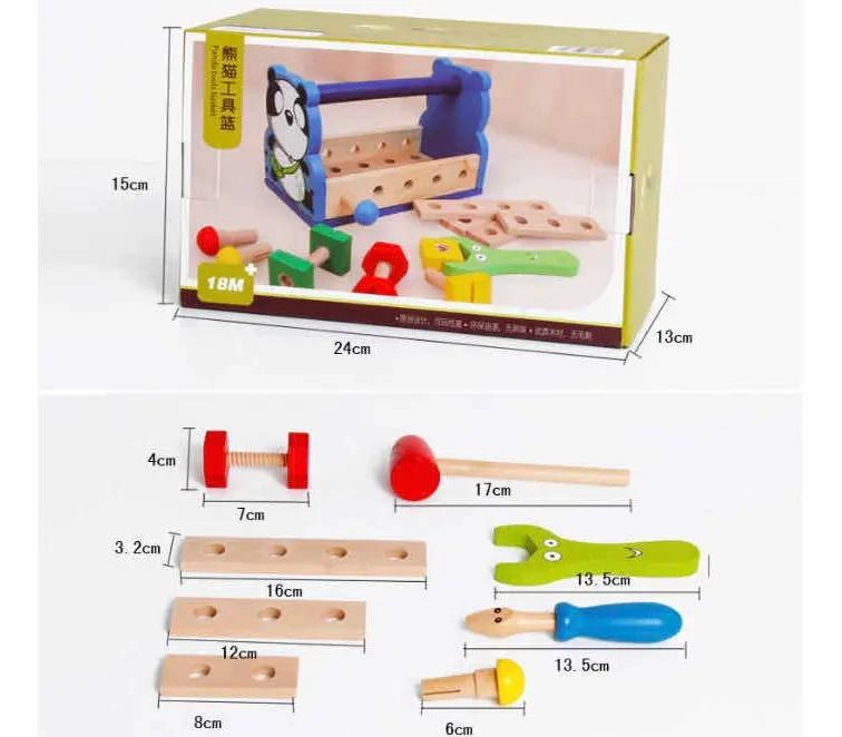 CAJA DE HERRAMIENTAS DE MADERA DIDACTICA PARA NIÑOS - 6