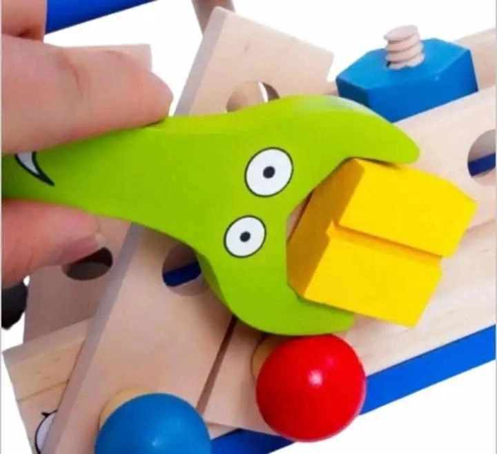 CAJA DE HERRAMIENTAS DE MADERA DIDACTICA PARA NIÑOS - 7