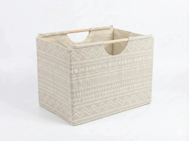 ORGANIZADOR PLEGABLE BEIGE PARA ALMACENAMIENTO DE ROPA Y JUGUETES - 1