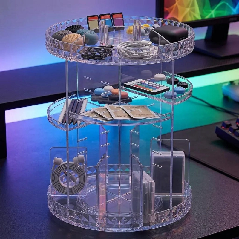 ORGANIZADOR GIRATORIO ACRILICO 360° PARA PRODUCTOS DE BELLEZA - 5