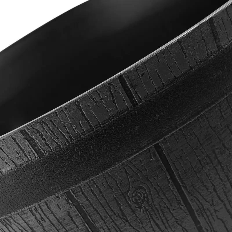 MACETERO PLASTICO TIPO BARRIL NEGRO 52 CM DIAMETRO 31 CM ALTO - 5