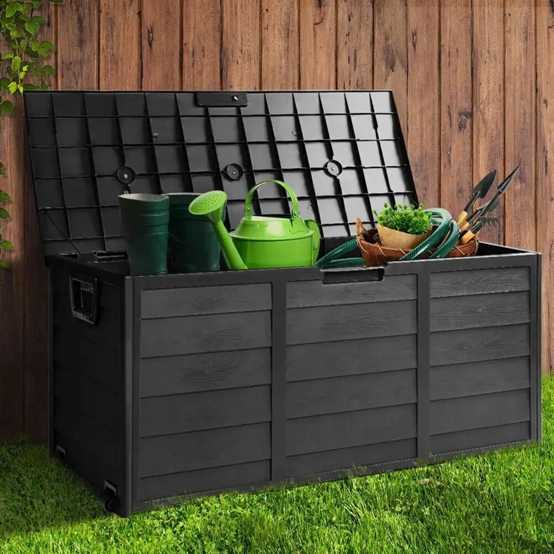 BAUL ORGANIZADOR DE PLASTICO 245 LITROS COLOR NEGRO - 10