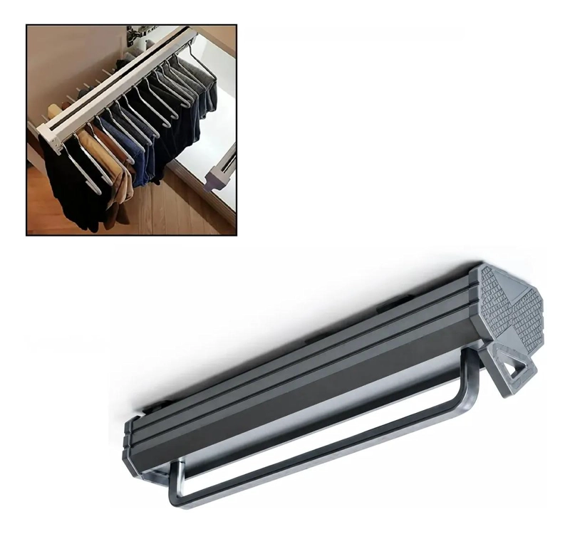 COLGADOR ORGANIZADOR ROPA EXTRAIBLE CON CIERRE SUAVE 45CM - 1