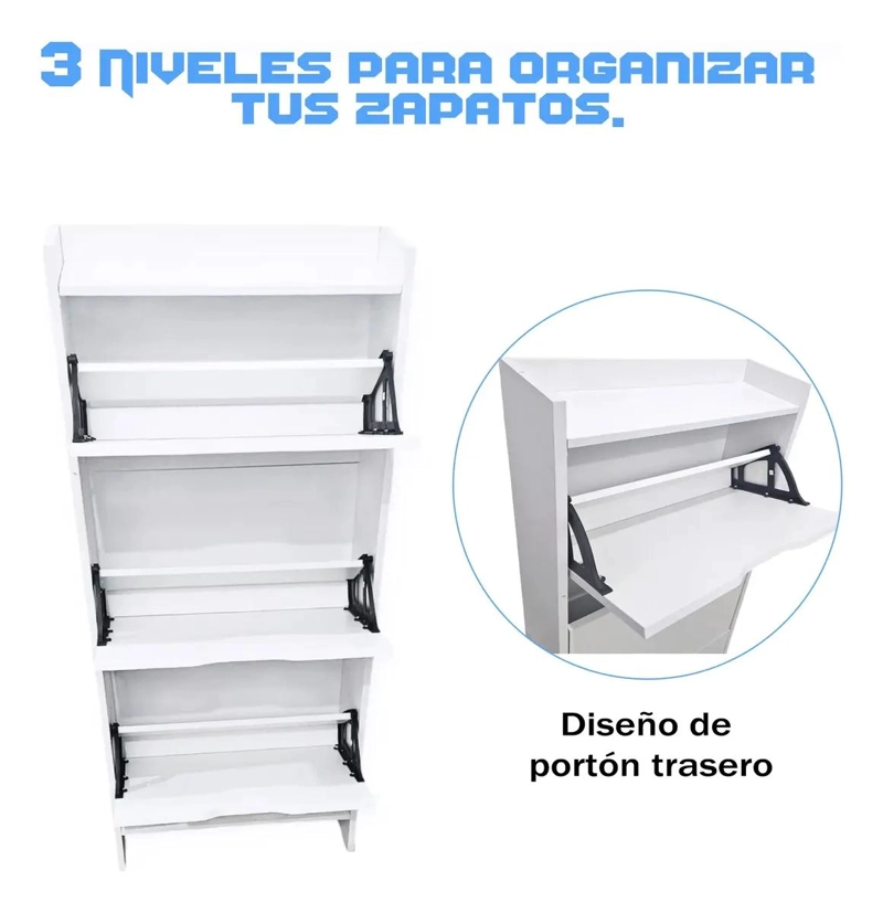 ZAPATERO ORGANIZADOR DE 3 NIVELES PARA CALZADO ELEGANTE - 3