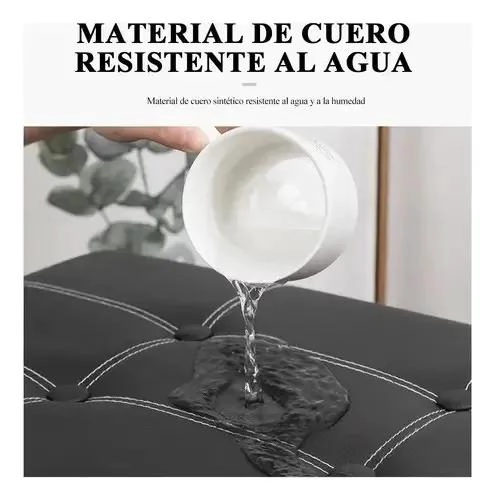 BANQUETA BAUL PUFF NEGRO 76X38 CM PARA ALMACENAMIENTO - 5