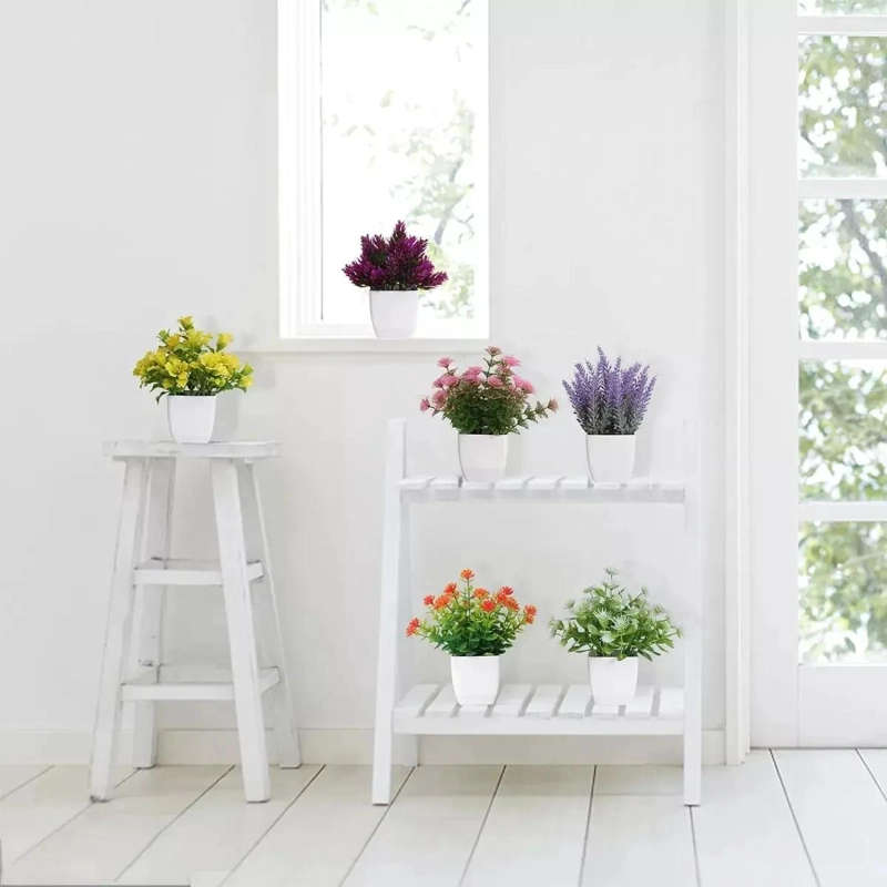 6 PIEZAS DE PLANTAS ARTIFICIALES EN MACETAS DECORATIVAS - 4