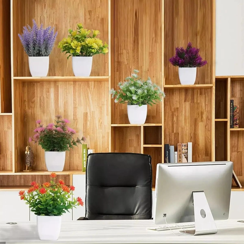 6 PIEZAS DE PLANTAS ARTIFICIALES EN MACETAS DECORATIVAS - 7