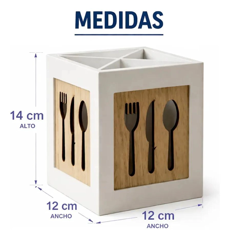 ORGANIZADOR DE CUBIERTOS Y UTENSILIOS DE COCINA BLANCO - 9