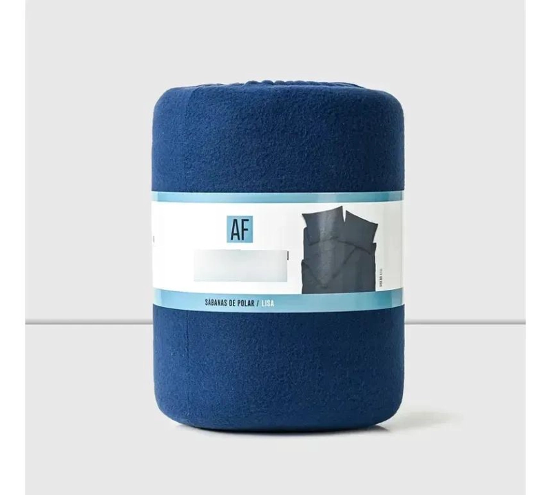 SABANAS DE POLAR PARA CAMA DE 1.5 PLAZAS EN COLOR AZUL - 2