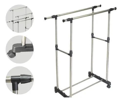 ZAPATERO AJUSTABLE DE ACERO INOXIDABLE CON DOBLE ESTANTE - 3