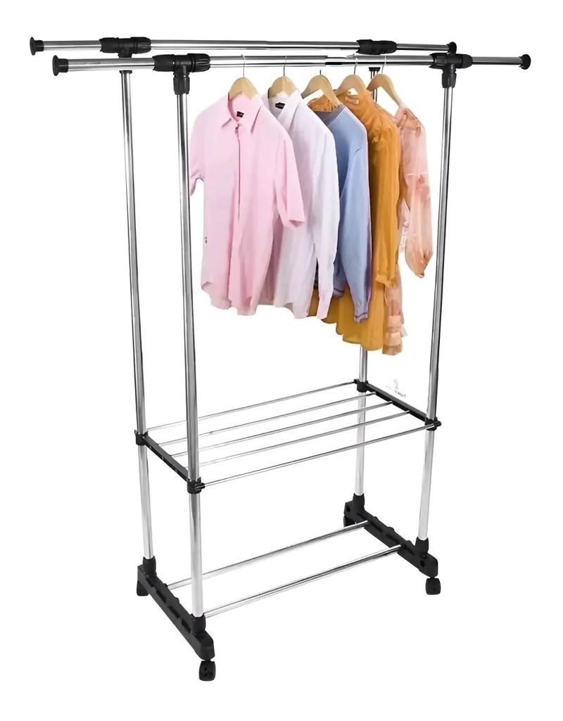 ZAPATERO AJUSTABLE DE ACERO INOXIDABLE CON DOBLE ESTANTE - 7