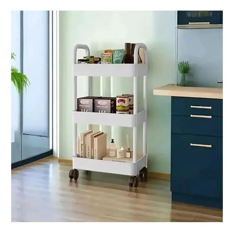 CARRITO ORGANIZADOR RODANTE DE PLASTICO CON 3 NIVELES - 7
