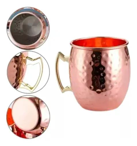 VASO DE COBRE MARTILLADO PARA BEBIDAS FRIAS ESTILO MOSCOW MULE - 2
