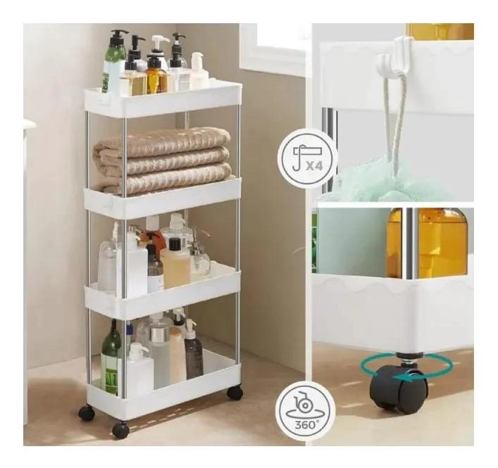 CARRITO ORGANIZADOR MULTIFUNCIONAL DE 4 NIVELES CON RUEDAS - 4