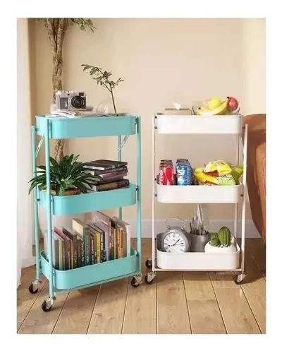 CARRITO ORGANIZADOR PLEGABLE DE 3 NIVELES CON RUEDAS - 2