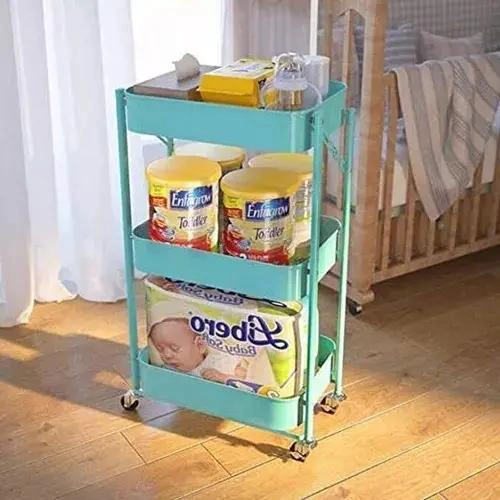 CARRITO ORGANIZADOR PLEGABLE DE 3 NIVELES CON RUEDAS - 4