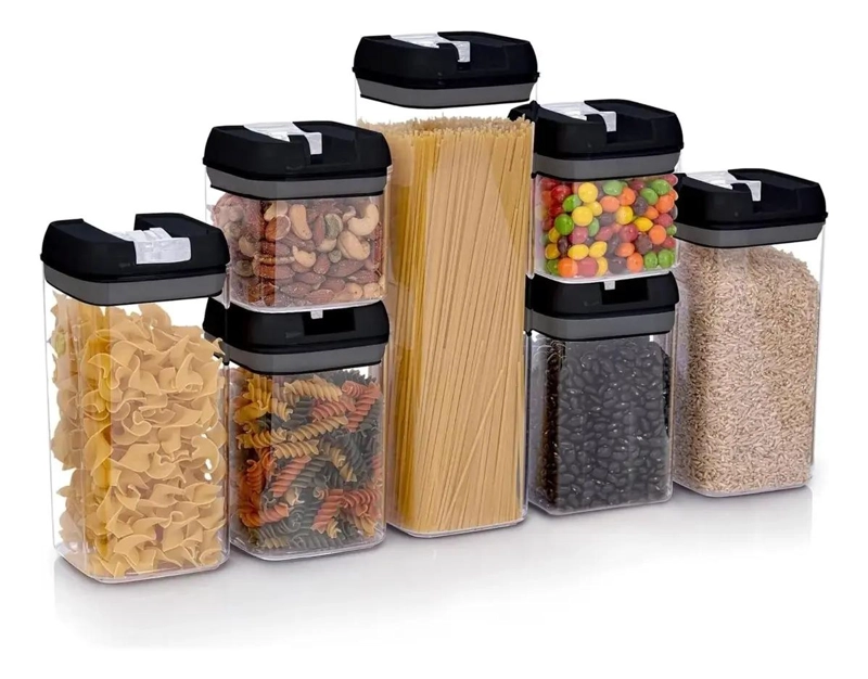 SET DE 7 CONTENEDORES ORGANIZADORES DE ALIMENTOS CON CIERRE HERME TICO - 2