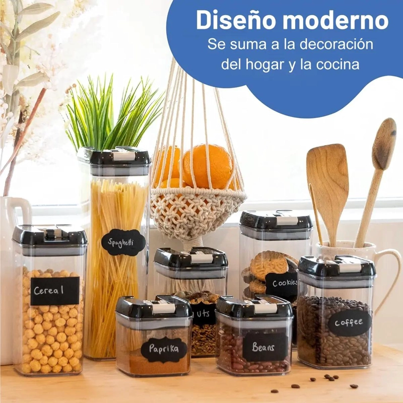 SET DE 7 CONTENEDORES ORGANIZADORES DE ALIMENTOS CON CIERRE HERME TICO - 3