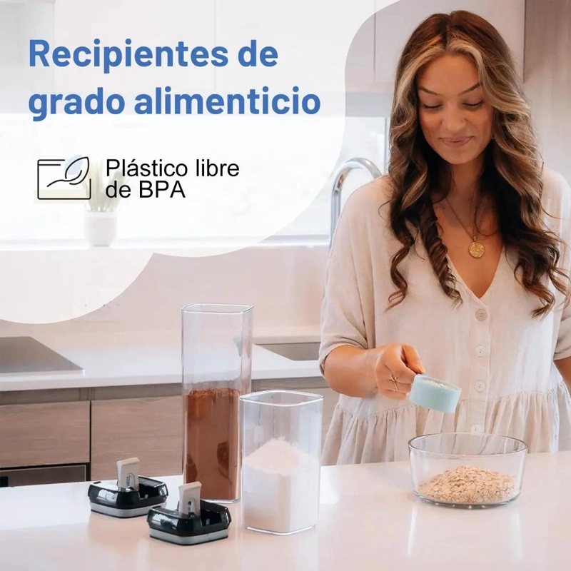 SET DE 7 CONTENEDORES ORGANIZADORES DE ALIMENTOS CON CIERRE HERME TICO - 7