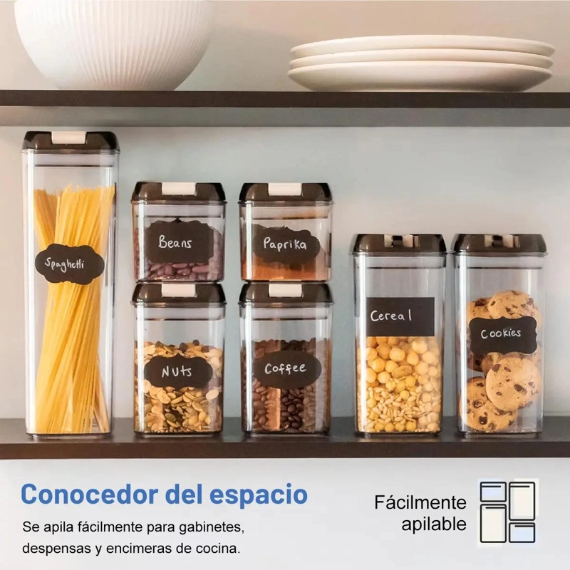 SET DE 7 CONTENEDORES ORGANIZADORES DE ALIMENTOS CON CIERRE HERME TICO - 8