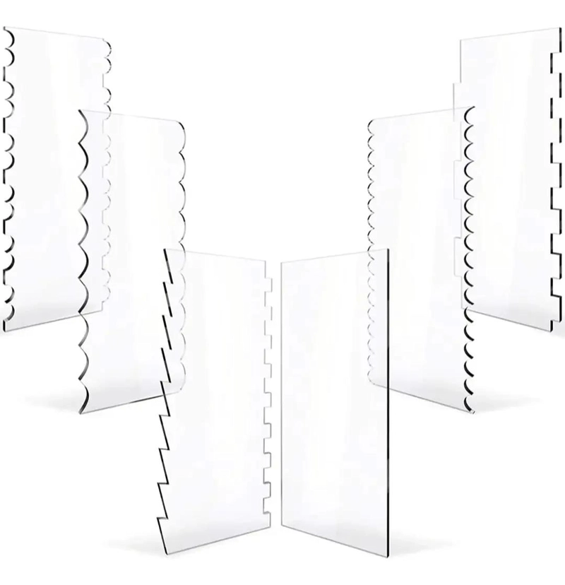 SET DE 6 ESPATULAS PARA REPOSTERIA EN ACRILICO TRANSPARENTE - 1