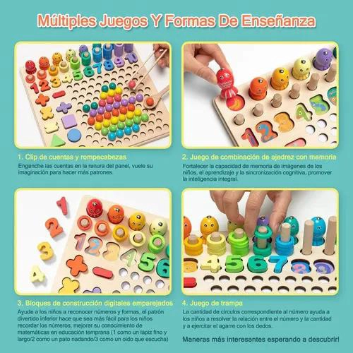 JUGUETE EDUCATIVO DE MADERA PARA APRENDER MATEMATICAS Y PESCA - 7