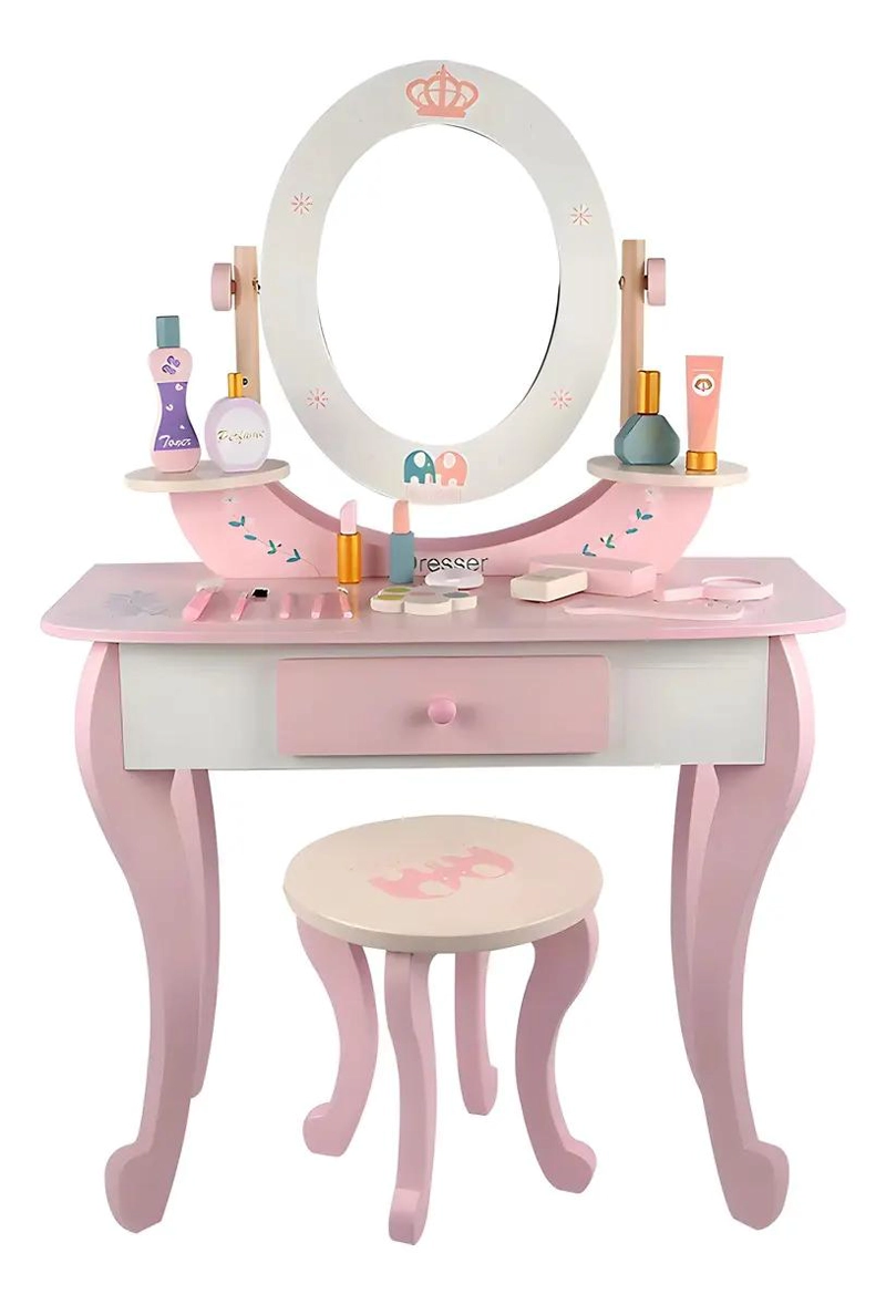 TOCADOR DIDACTICO DE MADERA PARA NIÑAS CON ACCESORIOS - 1