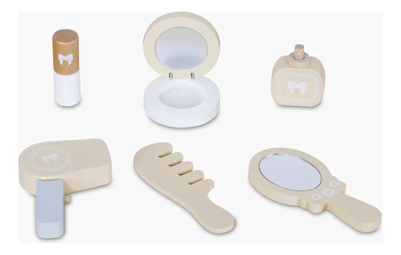 TOCADOR INFANTIL DE MADERA CON ESPEJO Y ACCESORIOS - 3