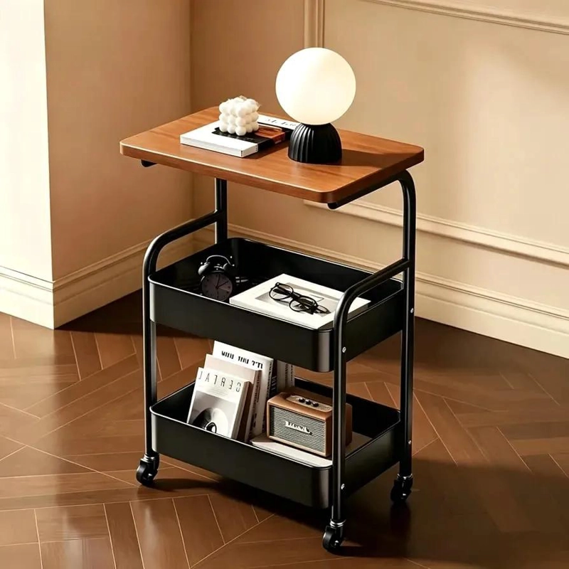 CARRO ORGANIZADOR DE 3 NIVELES CON RUEDAS Y TAPA DE MADERA - 6