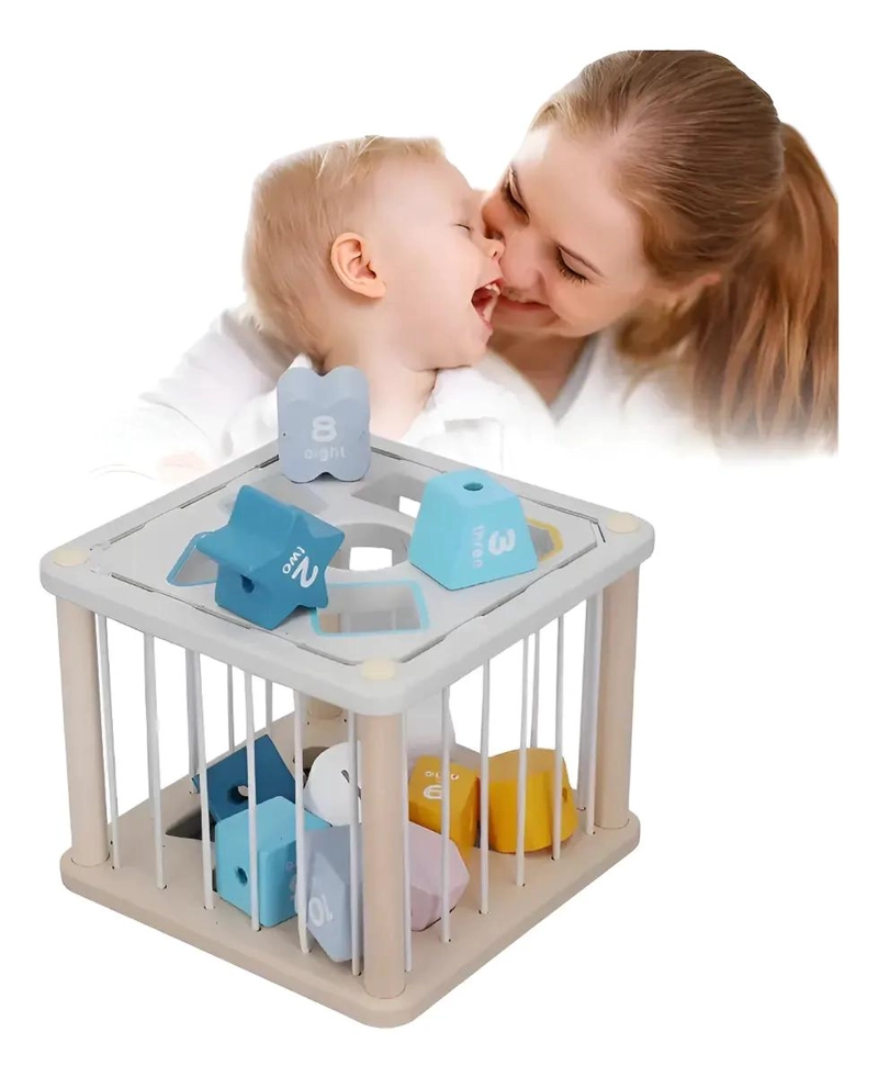 CUBO DIDACTICO DE CLASIFICACION EN MADERA PARA NIÑOS - 1