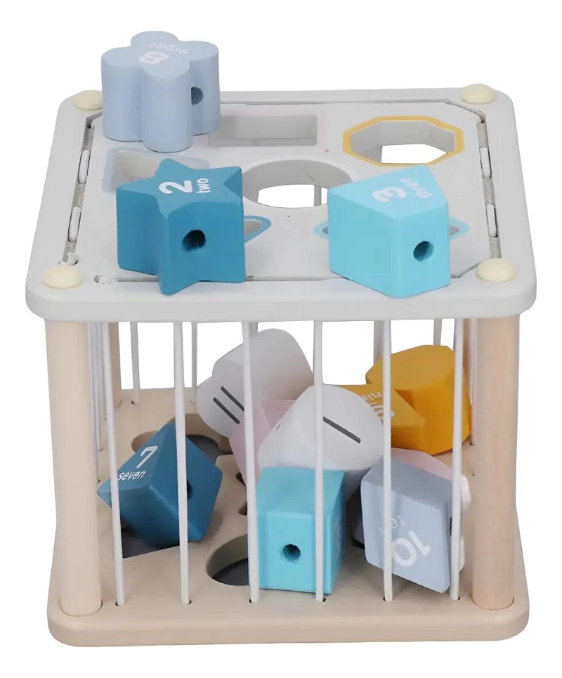 CUBO DIDACTICO DE CLASIFICACION EN MADERA PARA NIÑOS - 2