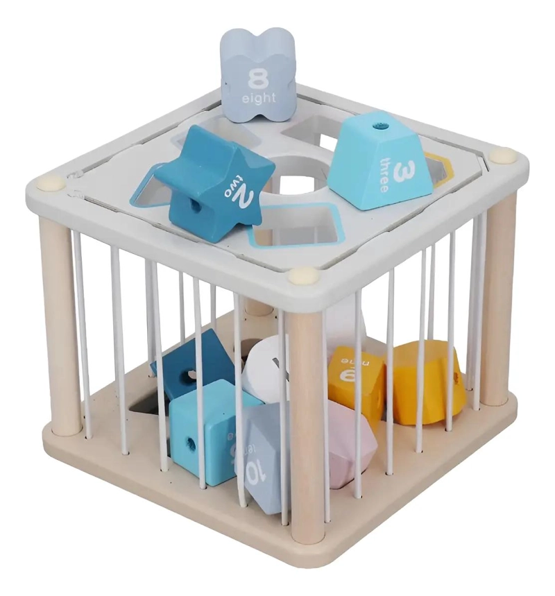 CUBO DIDACTICO DE CLASIFICACION EN MADERA PARA NIÑOS - 3