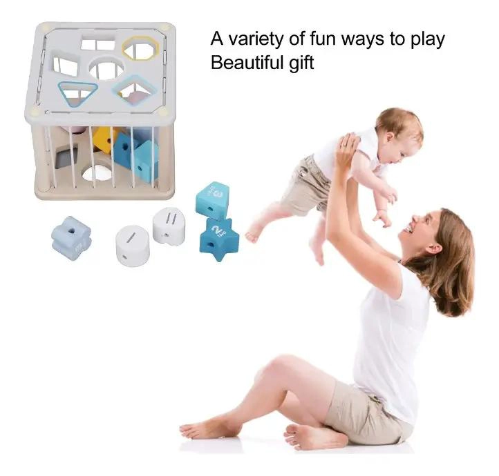 CUBO DIDACTICO DE CLASIFICACION EN MADERA PARA NIÑOS - 9